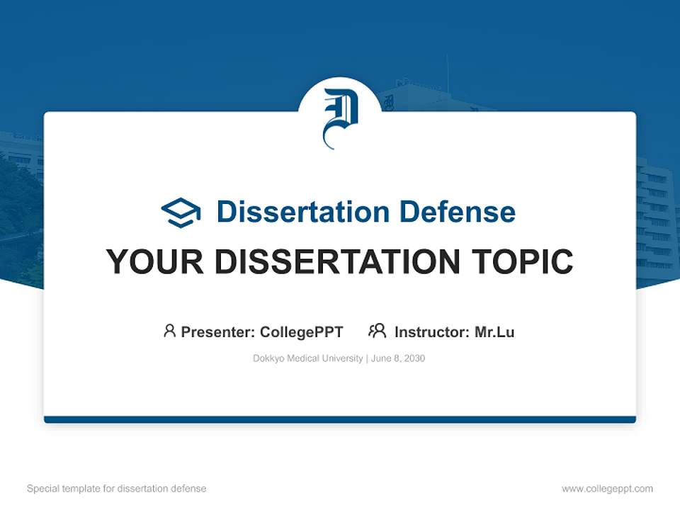 Dokkyo Medical University Graduation Thesis Defense PPT Template4:3 ratio PPT effect preview image7