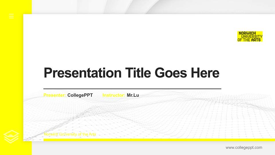 Norwich University of the Arts Thesis Proposal/Graduation Defense PPT Template16:9 ratio PPT effect preview image