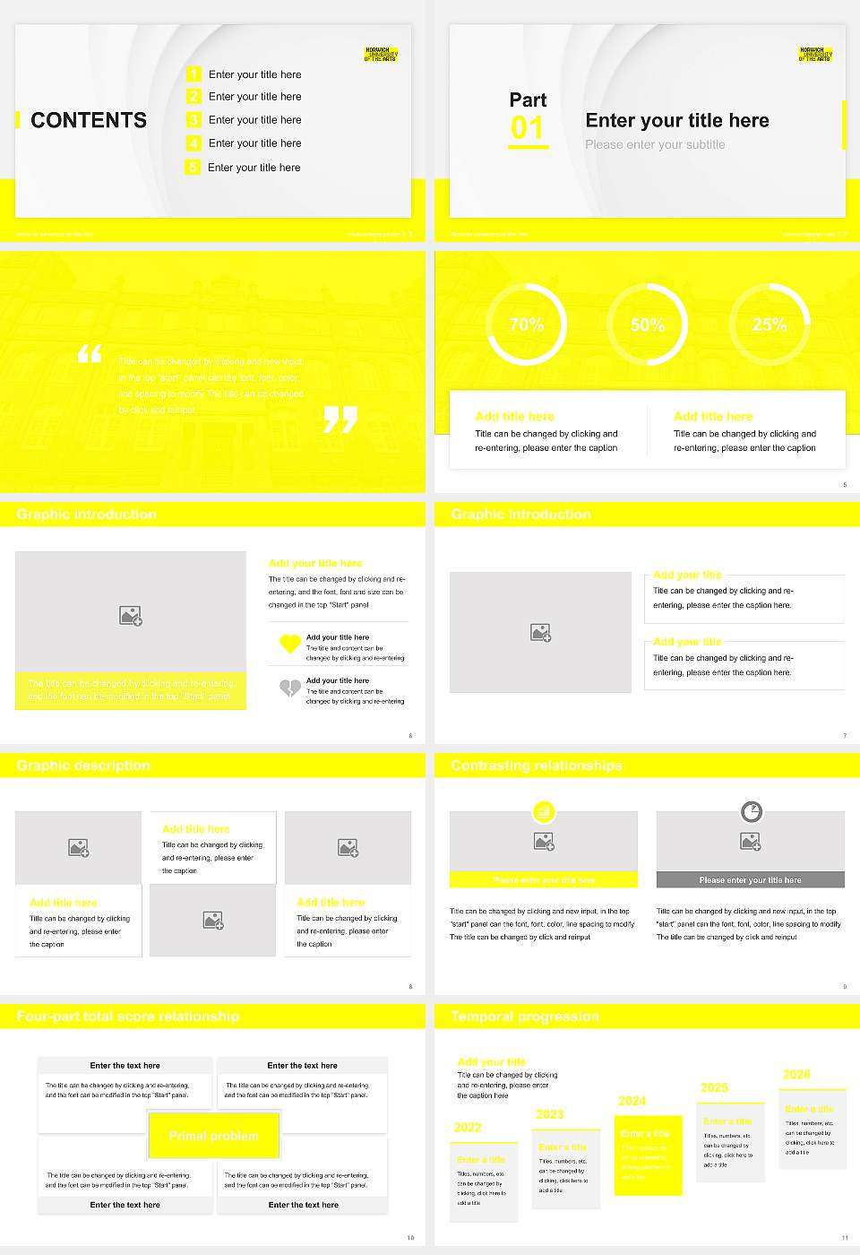 Norwich University of the Arts Thesis Proposal/Graduation Defense PPT Template16:9 ratio PPT effect preview image2