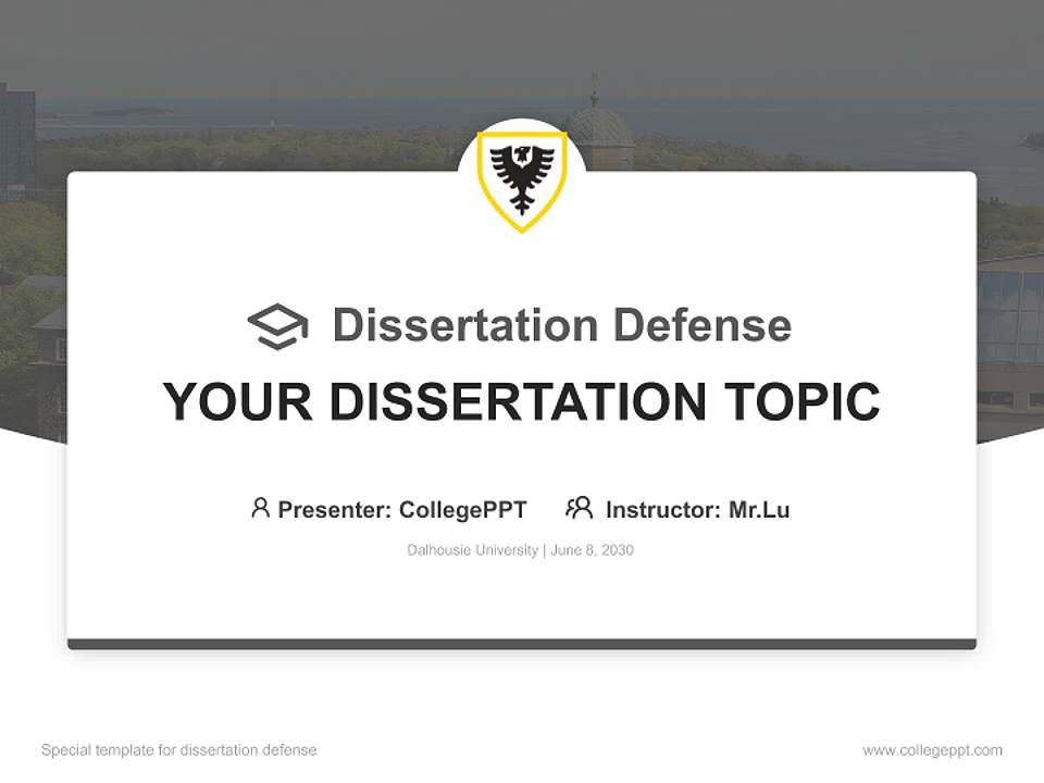 Dalhousie University Graduation Thesis Defense PPT Template4:3 ratio PPT effect preview image7