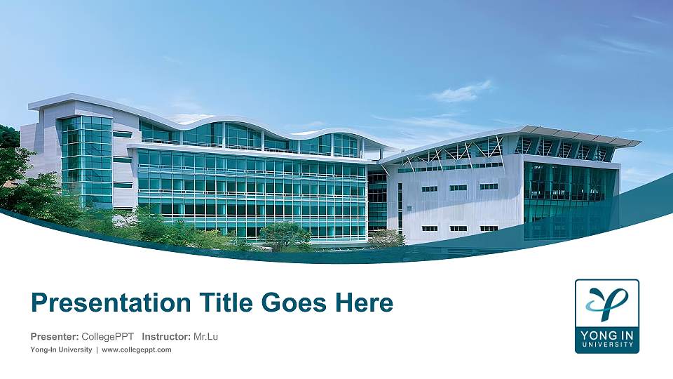 Yong-In University Course/Courseware Creation PPT Template16:9 ratio PPT effect preview image