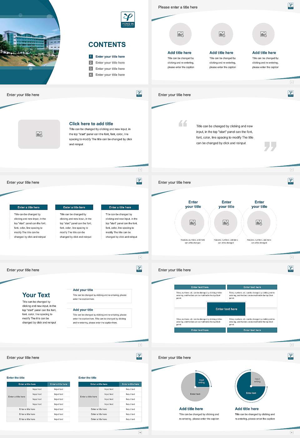 Yong-In University Course/Courseware Creation PPT Template16:9 ratio PPT effect preview image2