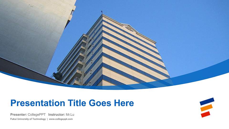 Fukui University of Technology Course/Courseware Creation PPT Template16:9 ratio PPT effect preview image