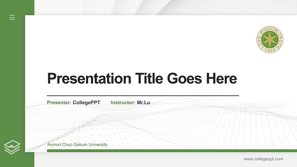 Aomori Chuo Gakuin University Thesis Proposal/Graduation Defense PPT Template16:9 ratio PPT effect preview image