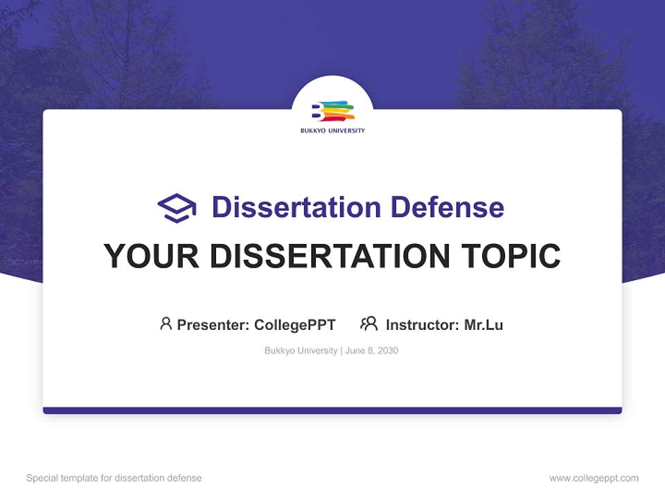 Bukkyo University Graduation Thesis Defense PPT Template4:3 ratio PPT effect preview image7