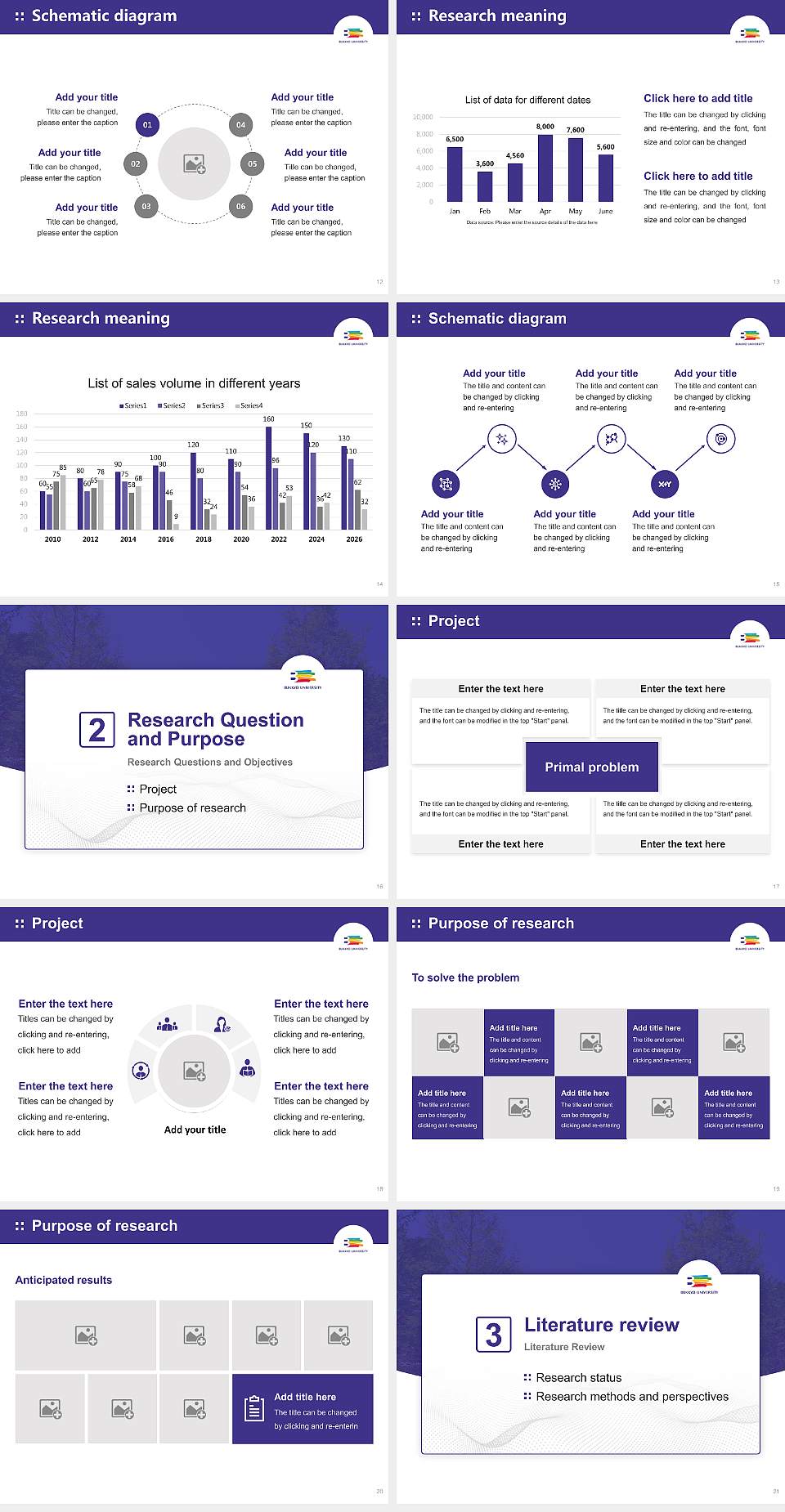 Bukkyo University Graduation Thesis Defense PPT Template4:3 ratio PPT effect preview image3