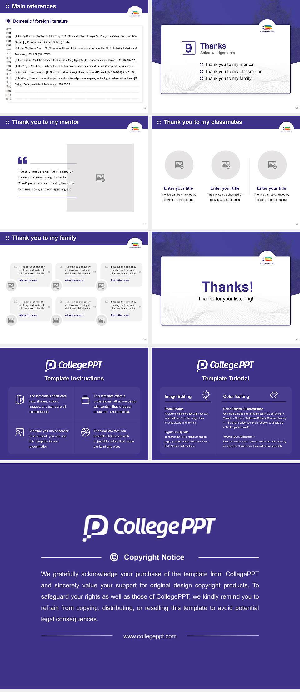 Bukkyo University Graduation Thesis Defense PPT Template4:3 ratio PPT effect preview image7