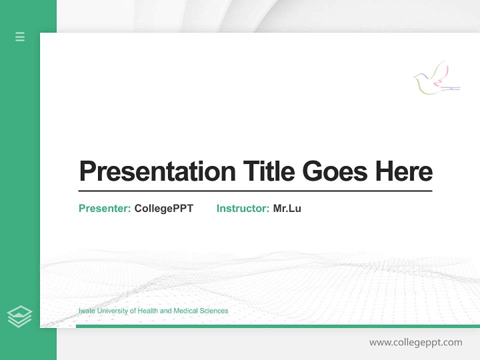 Iwate University of Health and Medical Sciences Thesis Proposal/Graduation Defense PPT Template4:3 ratio PPT effect preview image5