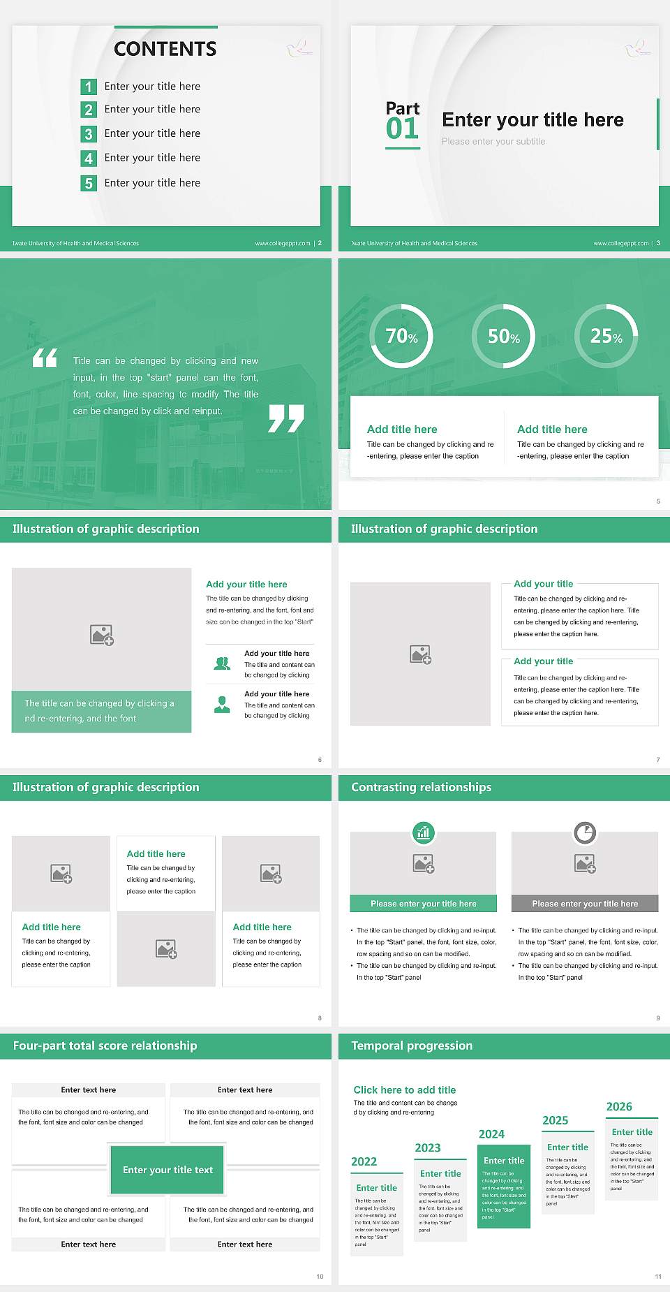 Iwate University of Health and Medical Sciences Thesis Proposal/Graduation Defense PPT Template4:3 ratio PPT effect preview image2