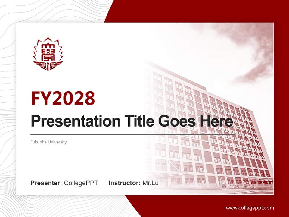 Fukuoka University Academic Presentation/Research Findings Report PPT Template4:3 ratio PPT effect preview image5