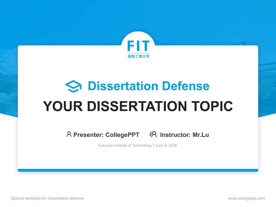 Fukuoka Institute of Technology Graduation Thesis Defense PPT Template4:3 ratio PPT effect preview image7