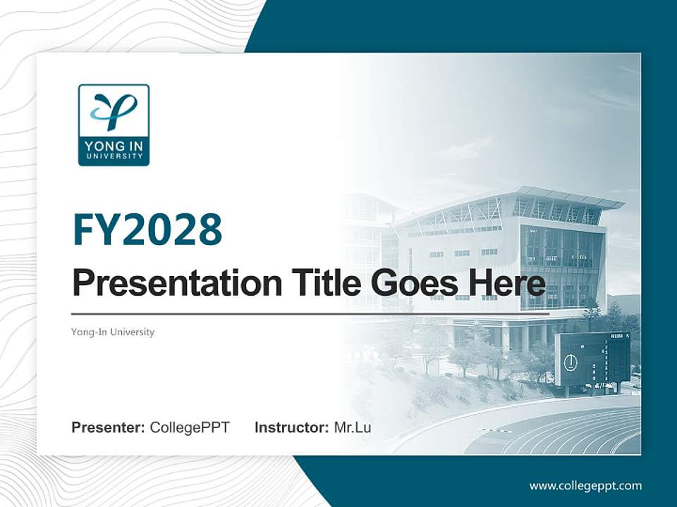 Yong-In University Academic Presentation/Research Findings Report PPT Template4:3 ratio PPT effect preview image5