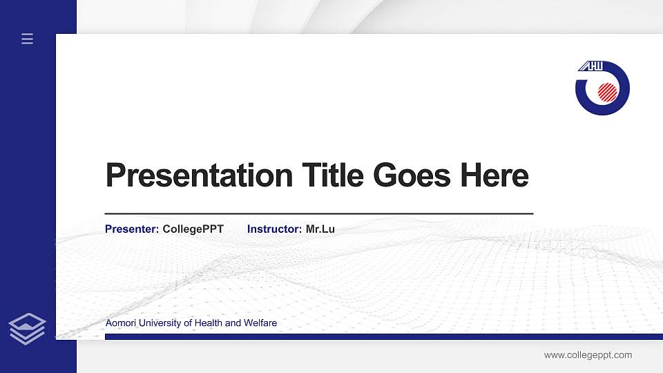 Aomori University of Health and Welfare Thesis Proposal/Graduation Defense PPT Template16:9 ratio PPT effect preview image