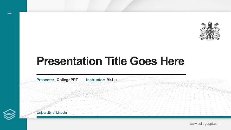 University of Lincoln Thesis Proposal/Graduation Defense PPT Template16:9 ratio PPT effect preview image