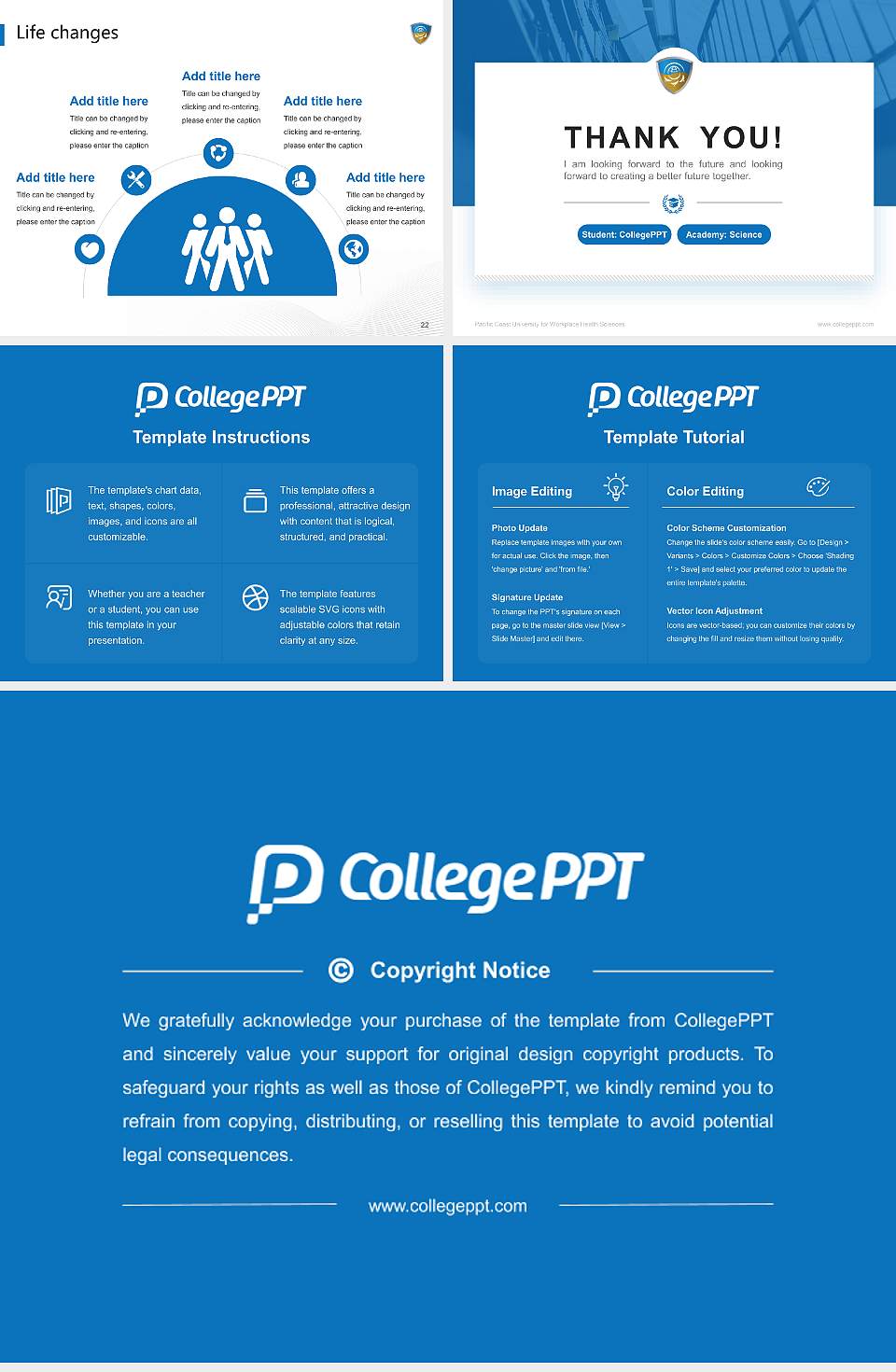 Pacific Coast University for Workplace Health Sciences National Scholarship Defense PPT Template4:3 ratio PPT effect preview image4