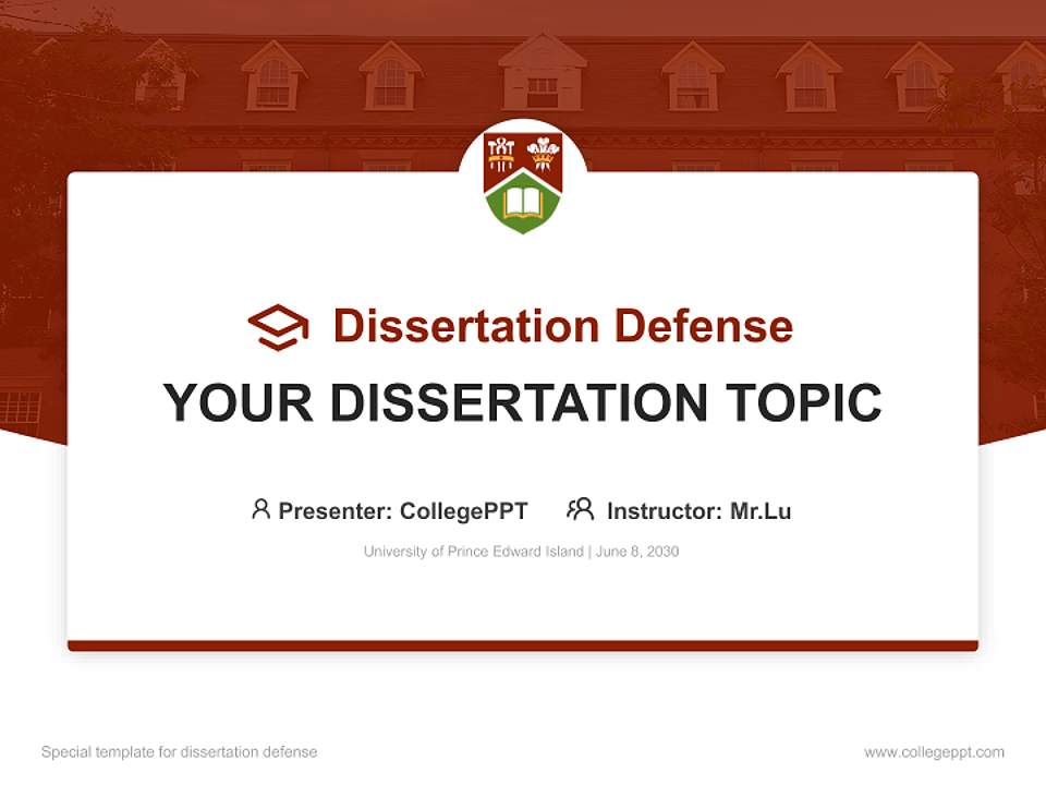 University of Prince Edward Island Graduation Thesis Defense PPT Template4:3 ratio PPT effect preview image7