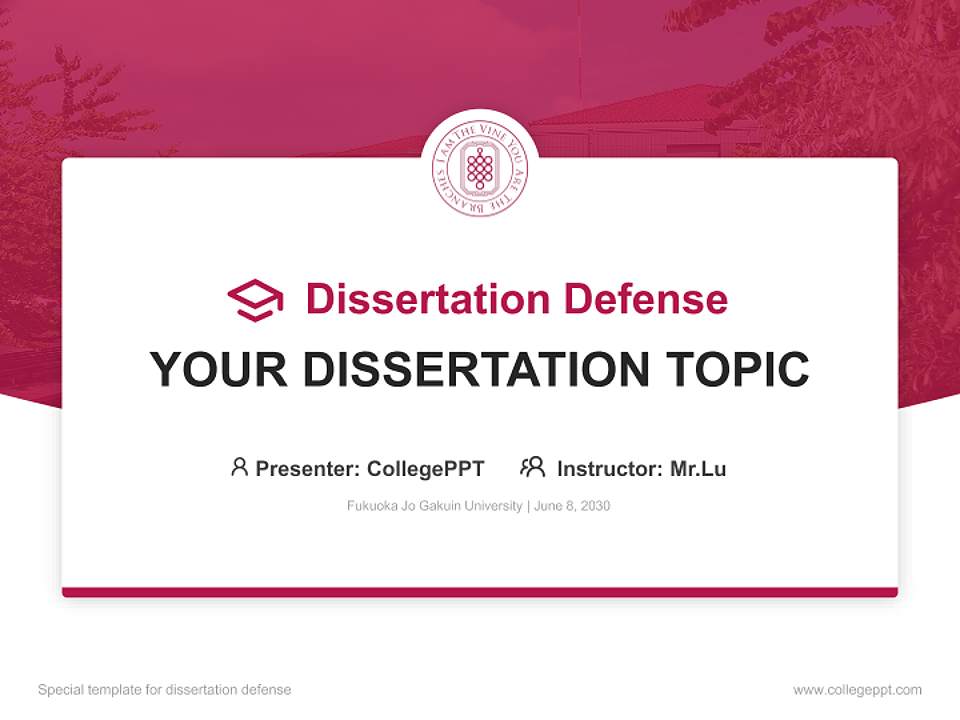 Fukuoka Jo Gakuin University Graduation Thesis Defense PPT Template4:3 ratio PPT effect preview image7