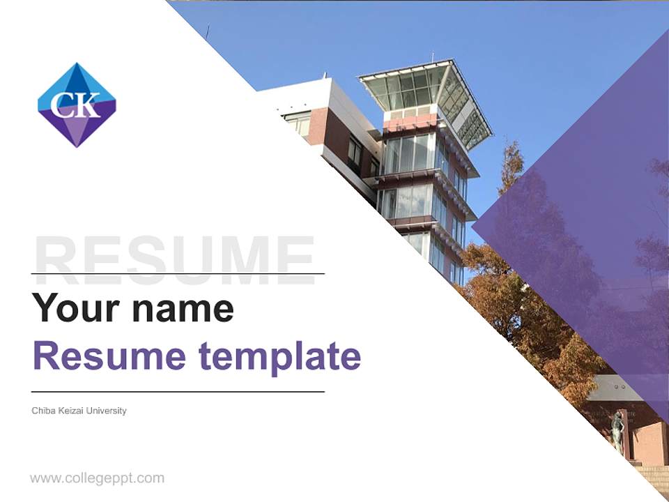 Chiba Keizai University Resume PPT Template4:3 ratio PPT effect preview image5