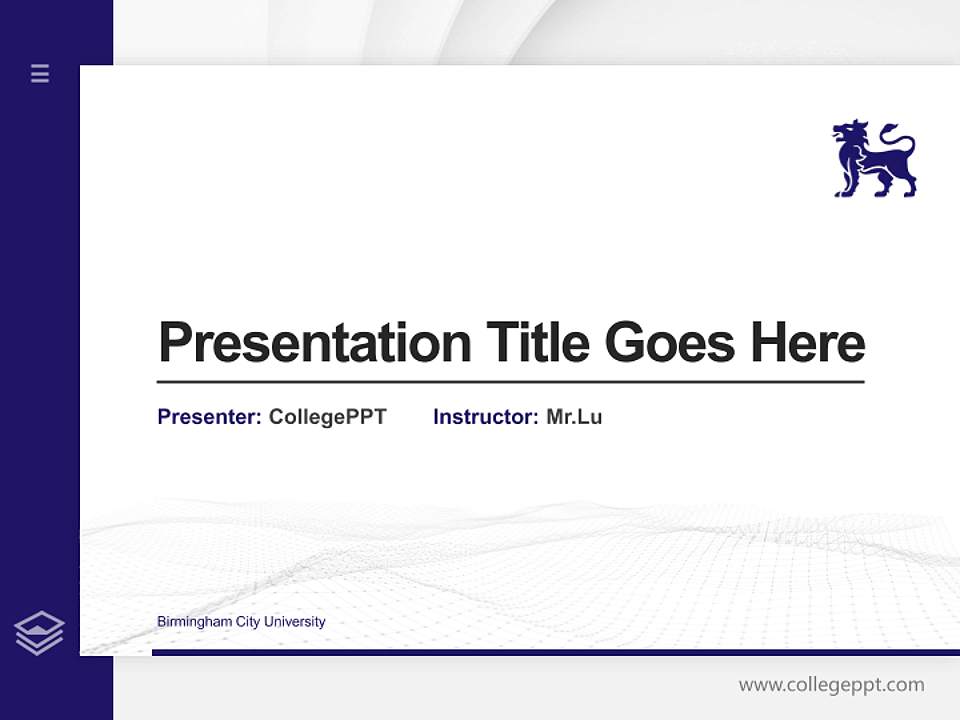 Birmingham City University Thesis Proposal/Graduation Defense PPT Template4:3 ratio PPT effect preview image5