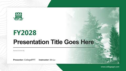 Aomori University Academic Presentation/Research Findings Report PPT Template