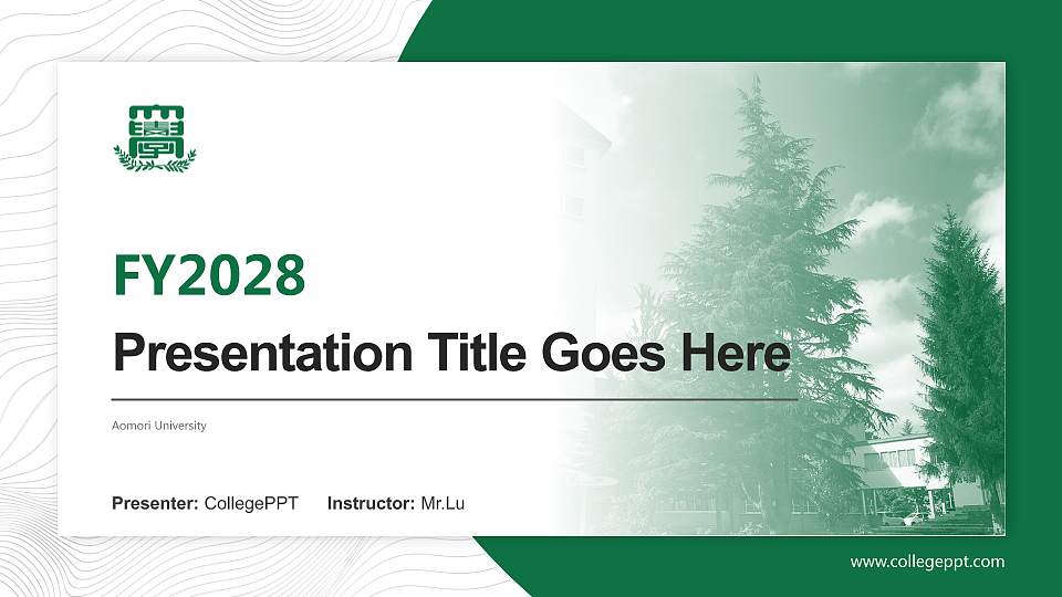 Aomori University Academic Presentation/Research Findings Report PPT Template16:9 ratio PPT effect preview image