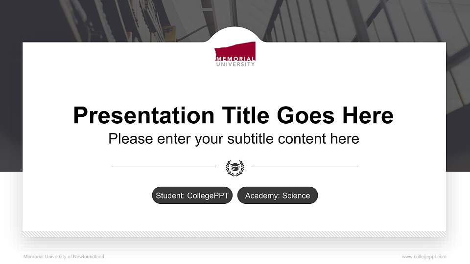 Memorial University of Newfoundland National Scholarship Defense PPT Template16:9 ratio PPT effect preview image