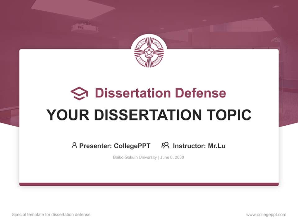 Baiko Gakuin University Graduation Thesis Defense PPT Template4:3 ratio PPT effect preview image7