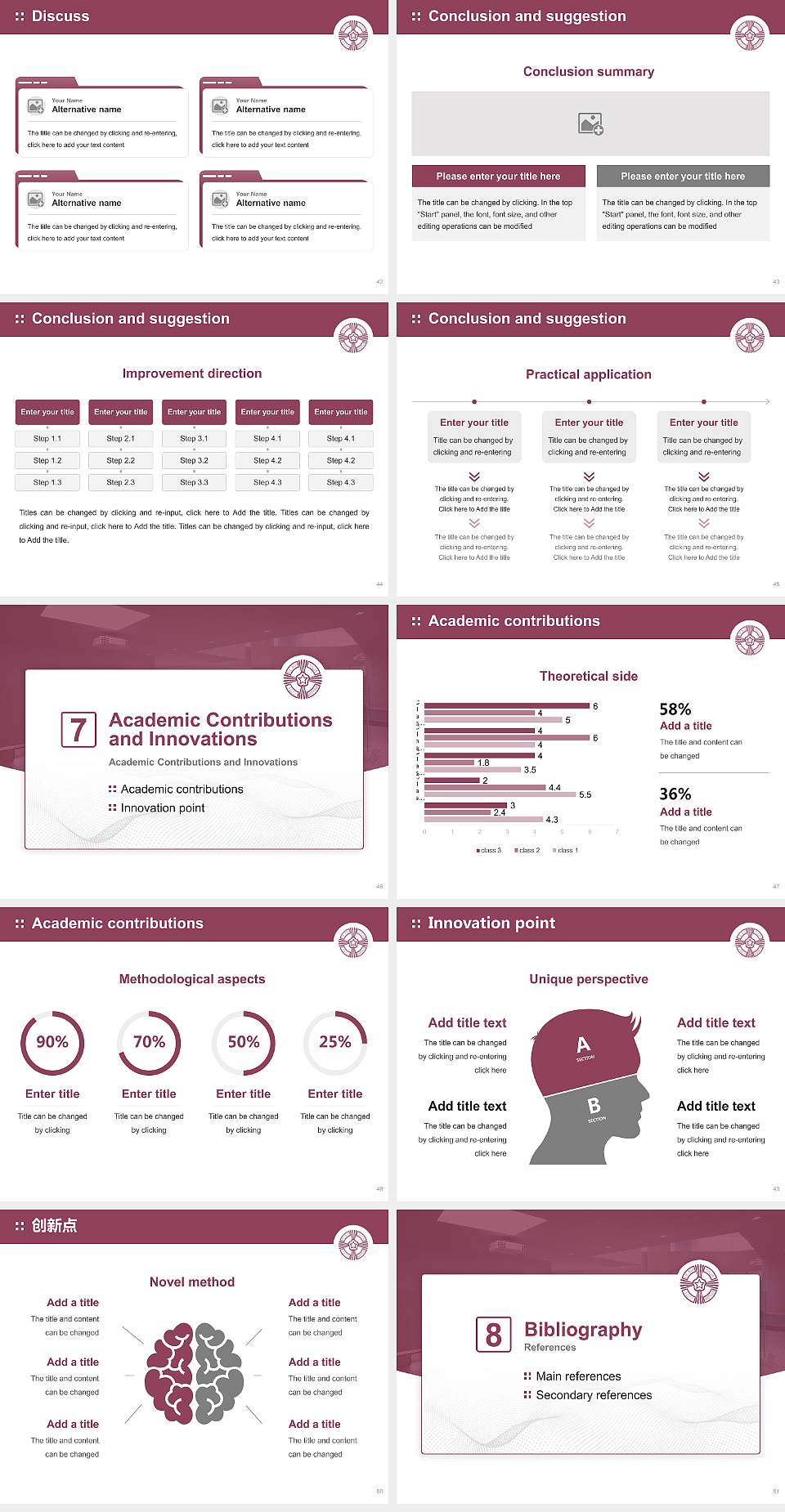 Baiko Gakuin University Graduation Thesis Defense PPT Template4:3 ratio PPT effect preview image6