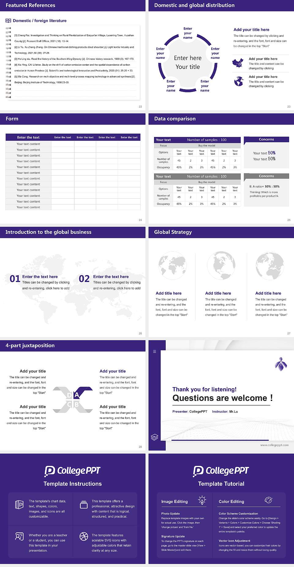 Aichi Prefectural University Thesis Proposal/Graduation Defense PPT Template4:3 ratio PPT effect preview image4