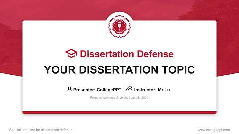 Fukuoka Women’s University Graduation Thesis Defense PPT Template