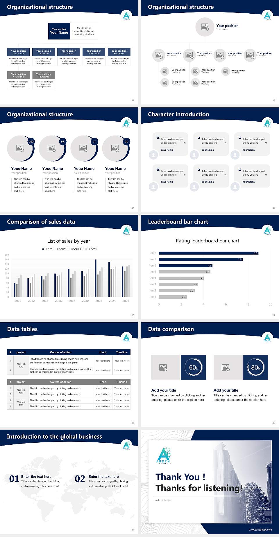 Arden University Academic Presentation/Research Findings Report PPT Template4:3 ratio PPT effect preview image4