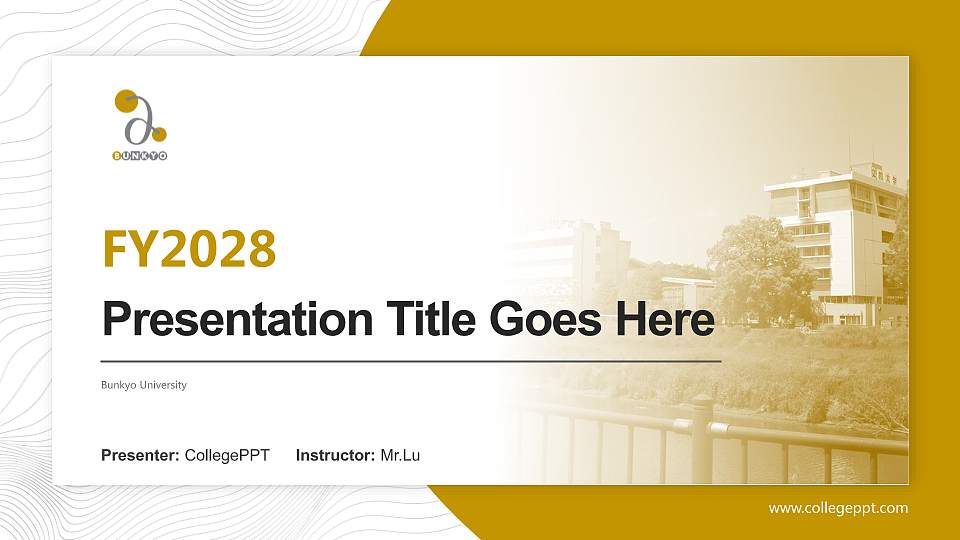 Bunkyo University Academic Presentation/Research Findings Report PPT Template16:9 ratio PPT effect preview image