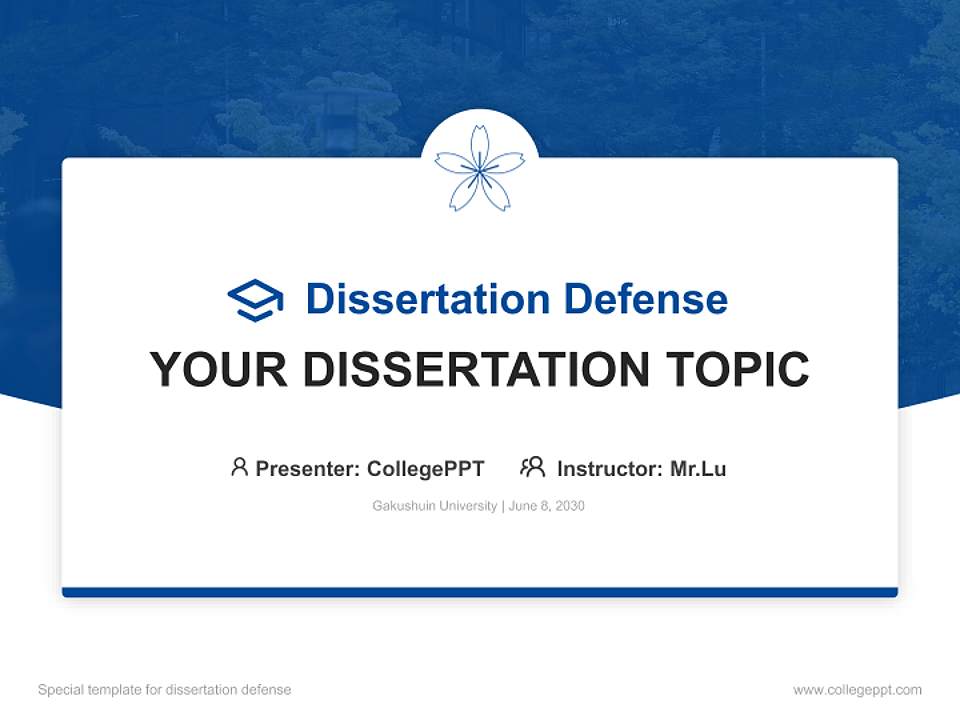 Gakushuin University Graduation Thesis Defense PPT Template4:3 ratio PPT effect preview image7