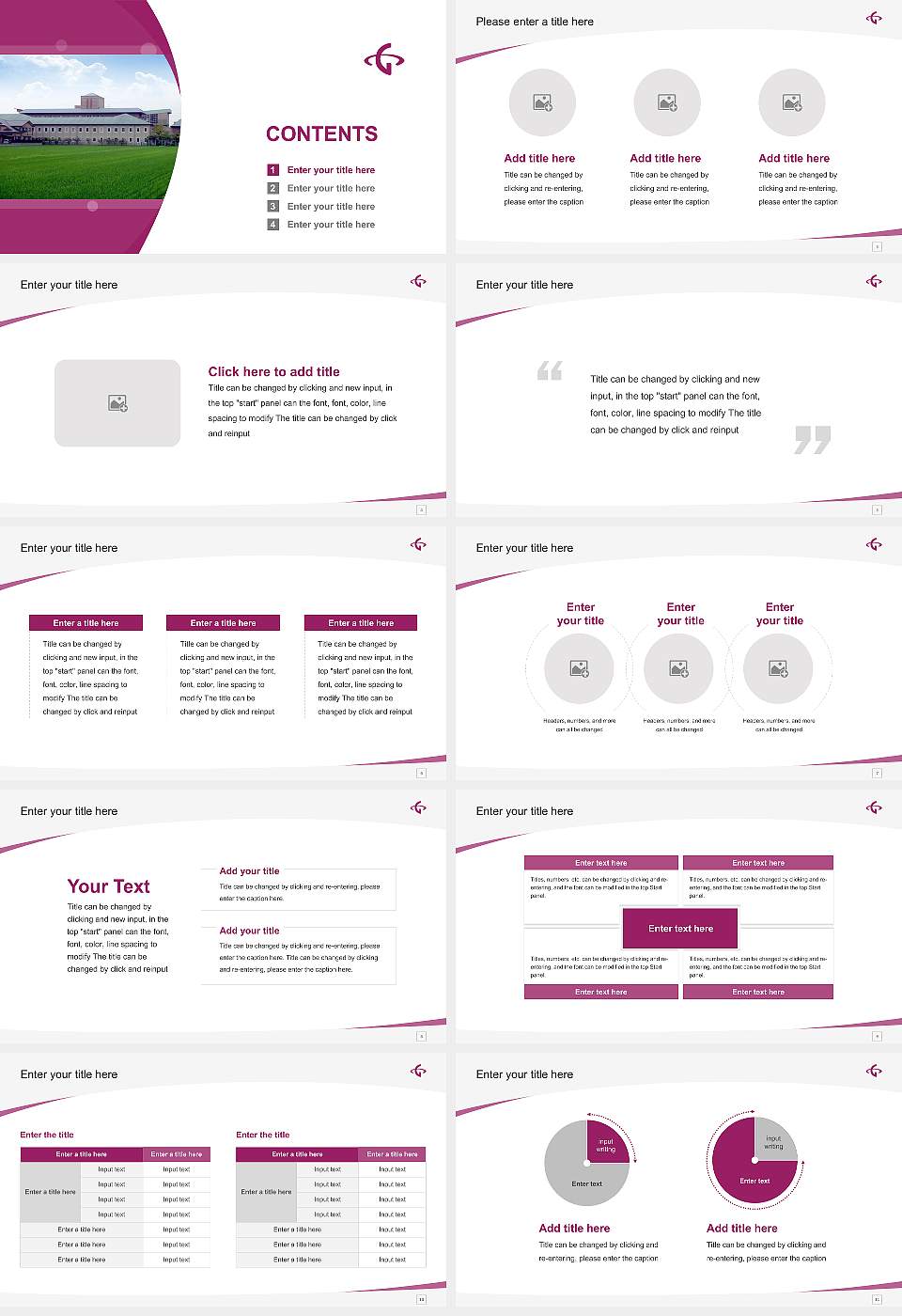 Chugoku Gakuen University Course/Courseware Creation PPT Template16:9 ratio PPT effect preview image2