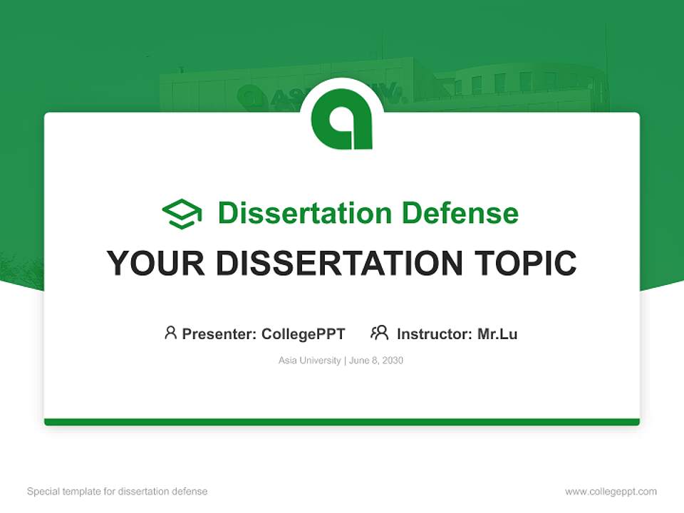 Asia University Graduation Thesis Defense PPT Template4:3 ratio PPT effect preview image7