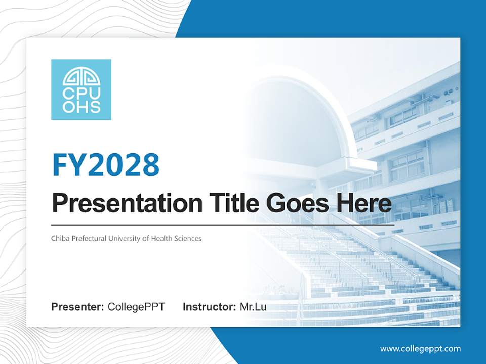 Chiba Prefectural University of Health Sciences Academic Presentation/Research Findings Report PPT Template4:3 ratio PPT effect preview image5