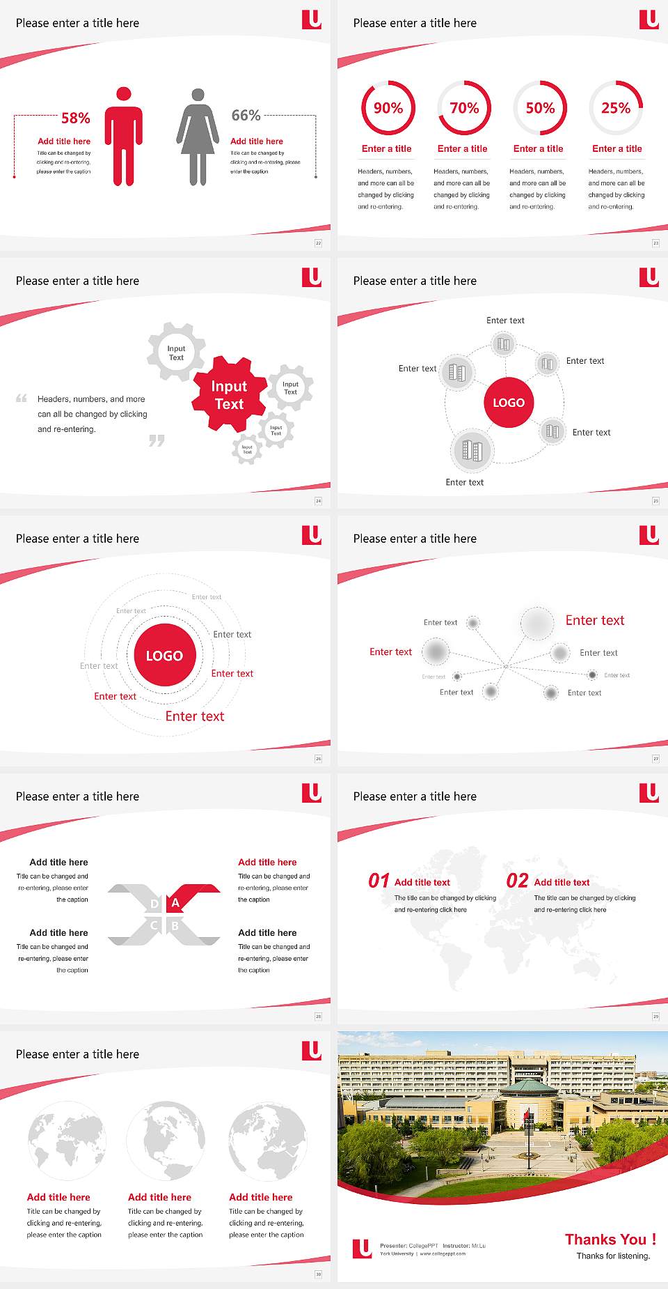 York University Course/Courseware Creation PPT Template4:3 ratio PPT effect preview image4