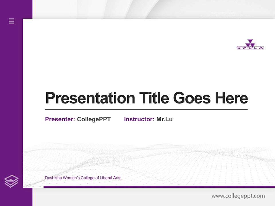 Doshisha Women’s College of Liberal Arts Thesis Proposal/Graduation Defense PPT Template_Slide preview image1