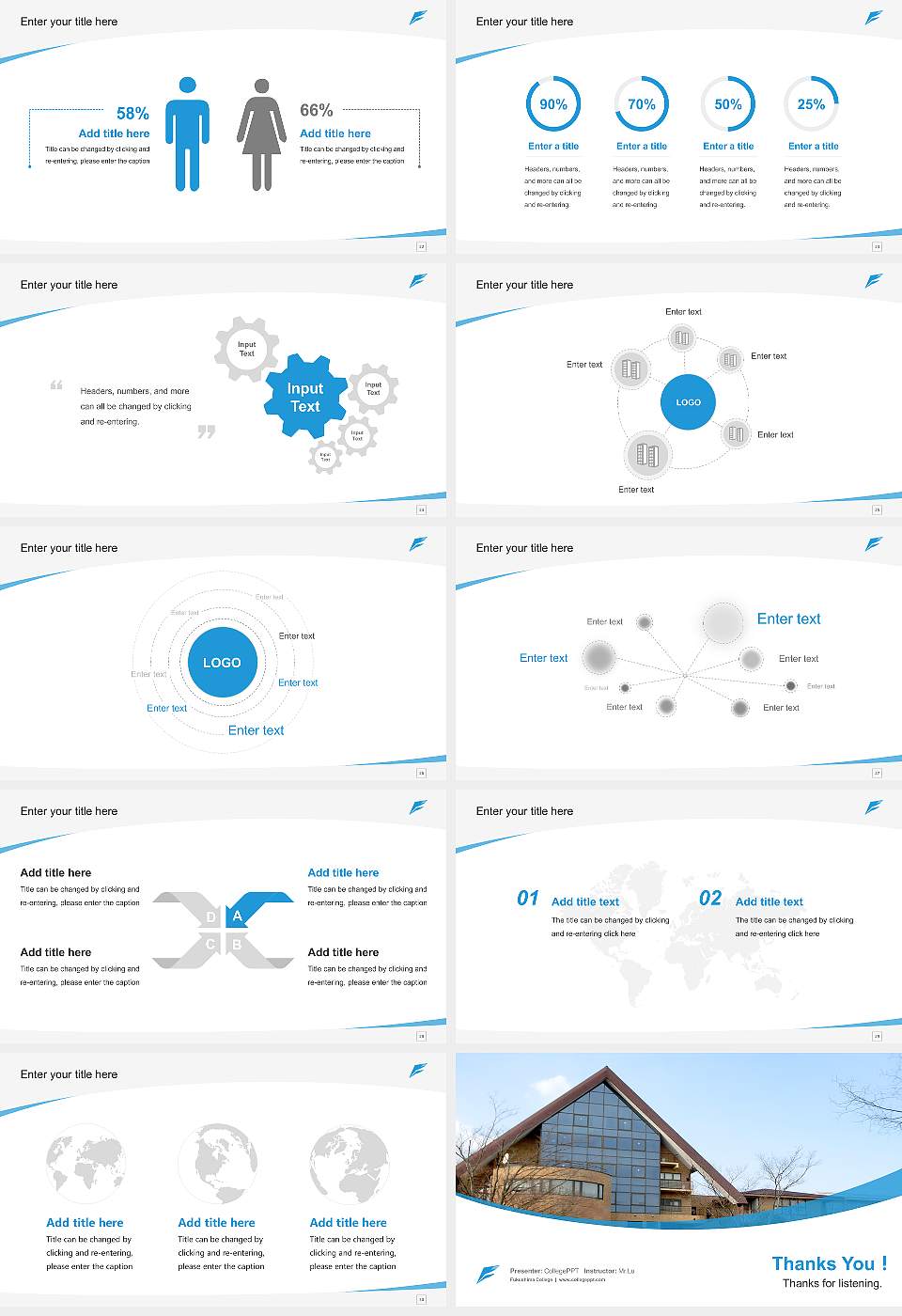 Fukushima College Course/Courseware Creation PPT Template16:9 ratio PPT effect preview image4