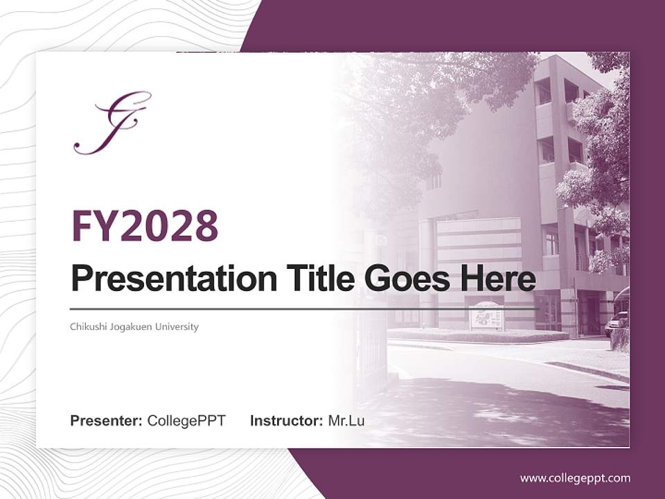 Chikushi Jogakuen University Academic Presentation/Research Findings Report PPT Template4:3 ratio PPT effect preview image5