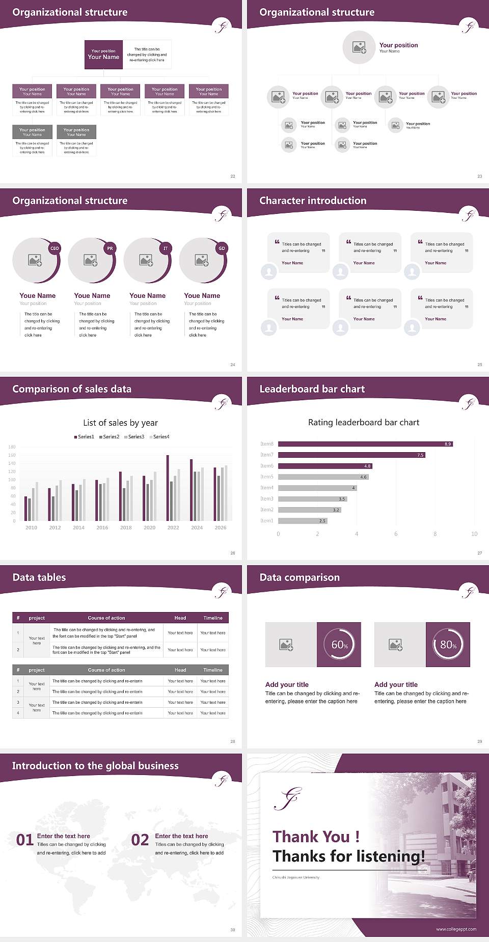 Chikushi Jogakuen University Academic Presentation/Research Findings Report PPT Template4:3 ratio PPT effect preview image4
