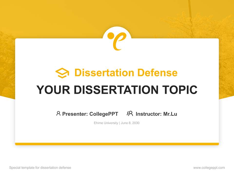Ehime University Graduation Thesis Defense PPT Template4:3 ratio PPT effect preview image7