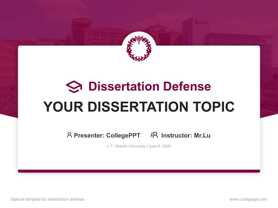 J. F. Oberlin University Graduation Thesis Defense PPT Template4:3 ratio PPT effect preview image7
