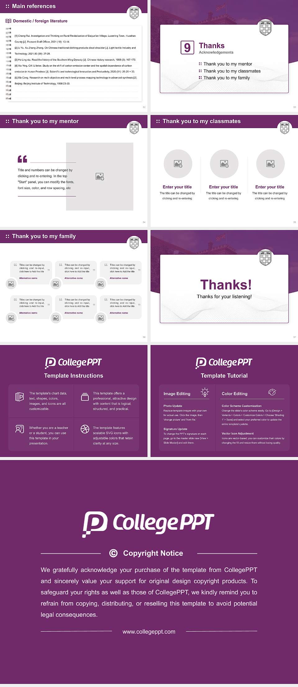 University of Winchester Graduation Thesis Defense PPT Template4:3 ratio PPT effect preview image7