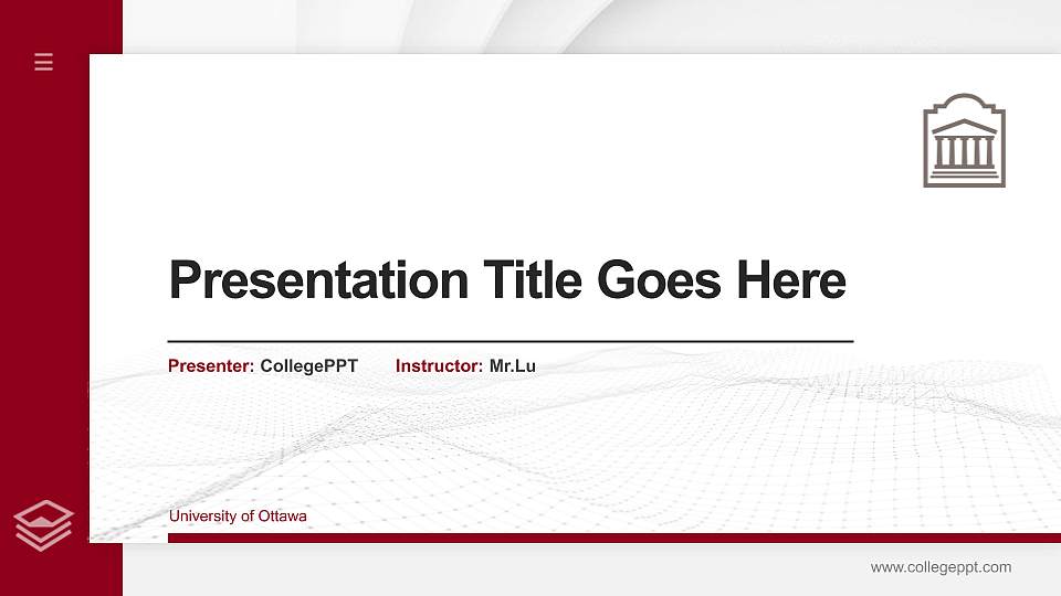 University of Ottawa Thesis Proposal/Graduation Defense PPT Template16:9 ratio PPT effect preview image