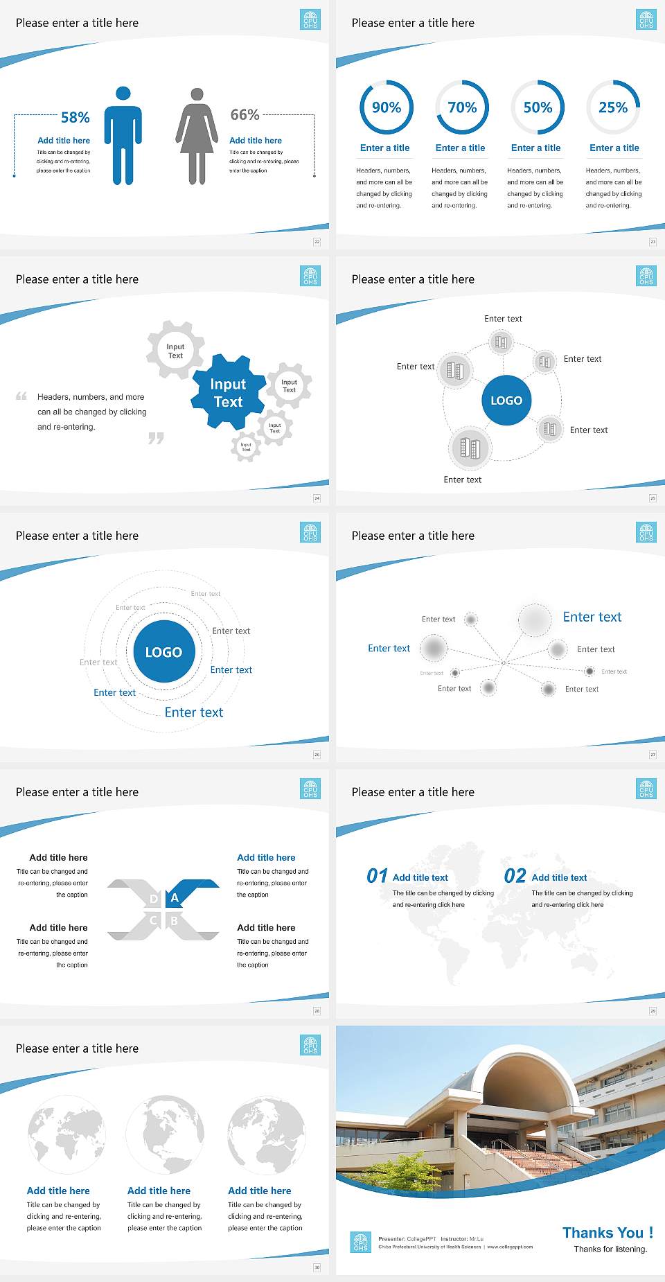Chiba Prefectural University of Health Sciences Course/Courseware Creation PPT Template4:3 ratio PPT effect preview image4