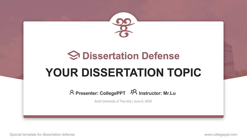 Aichi University of The Arts Graduation Thesis Defense PPT Template16:9 ratio PPT effect preview image