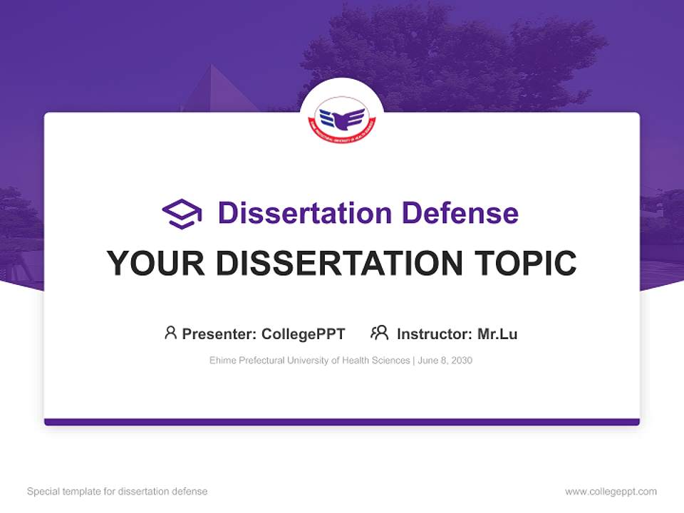 Ehime Prefectural University of Health Sciences Graduation Thesis Defense PPT Template4:3 ratio PPT effect preview image7