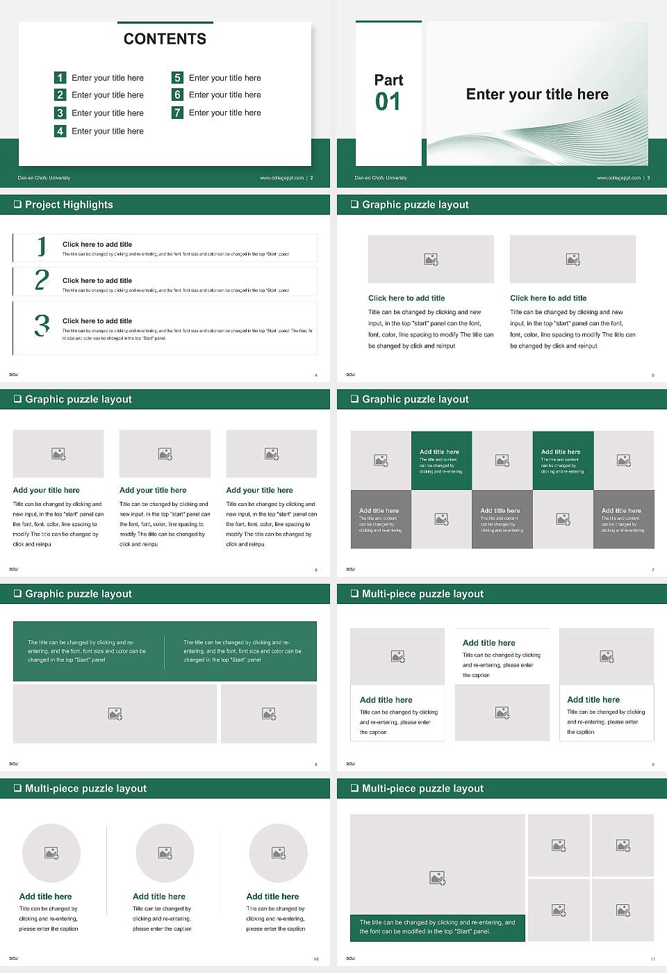 Den-en Chofu University General Purpose PPT Template16:9 ratio PPT effect preview image2