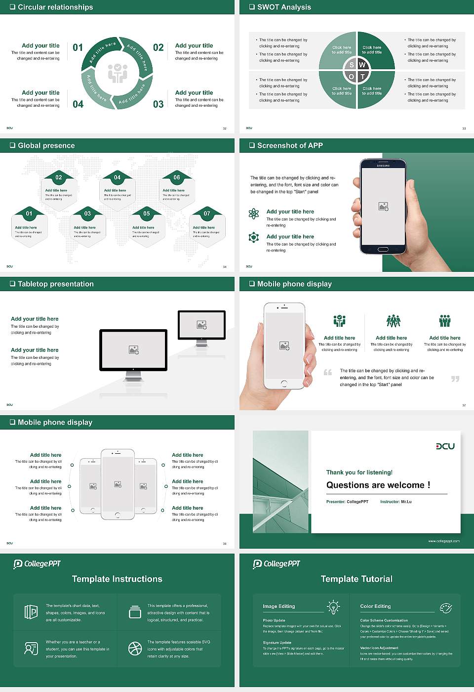Den-en Chofu University General Purpose PPT Template16:9 ratio PPT effect preview image5
